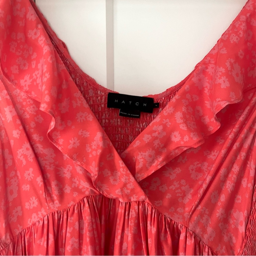 Hatch floral maternity dress red/pink v-neck size 1 (2-4 pre-pregnancy) - Picture 2 of 6